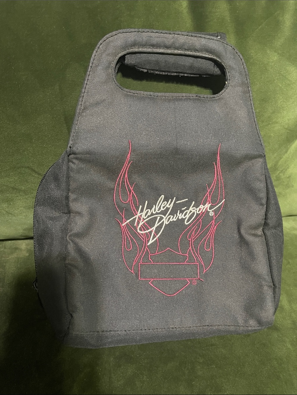 Harley-Davidson Lunch Bag with Pink Flame Logo - Picture 3 of 3